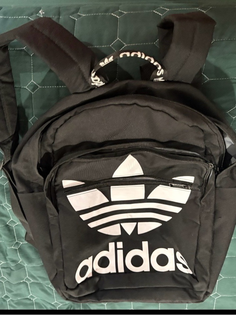 adidas Black Backpack with White Trefoil Logo